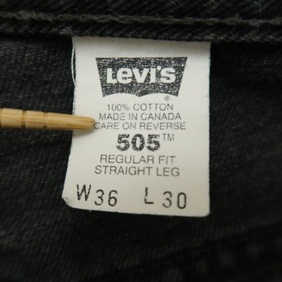 Levi's VTG Jeans Mens Fits 34x30 (Size-36) Gray 505 Regular Straight 100% Cotton - Picture 5 of 15